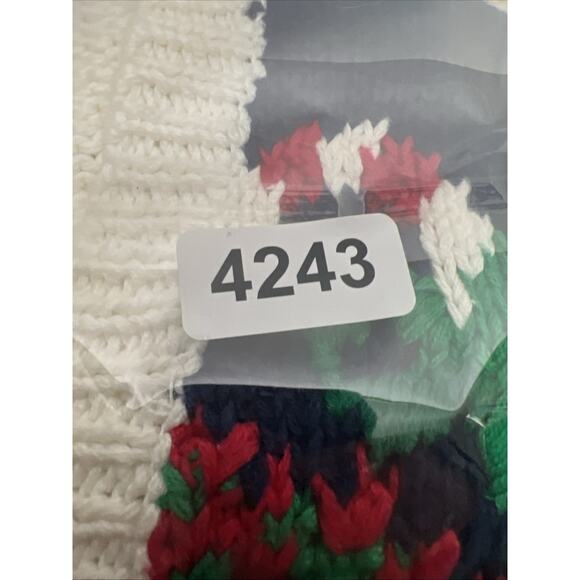 Vtg Ashley XL Hand Knit Christmas Sweater Cardigan V-Neck Button - Picture 10 of 10